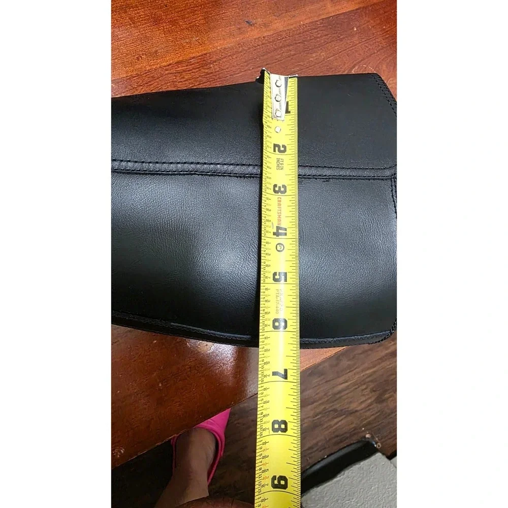 Clarks Black Knee-High Riding Boots Side Buckle Strap Zipper Closure Size 7.5